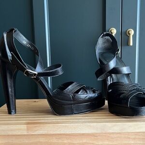 Stuart Weitzman Black Platform Sandals